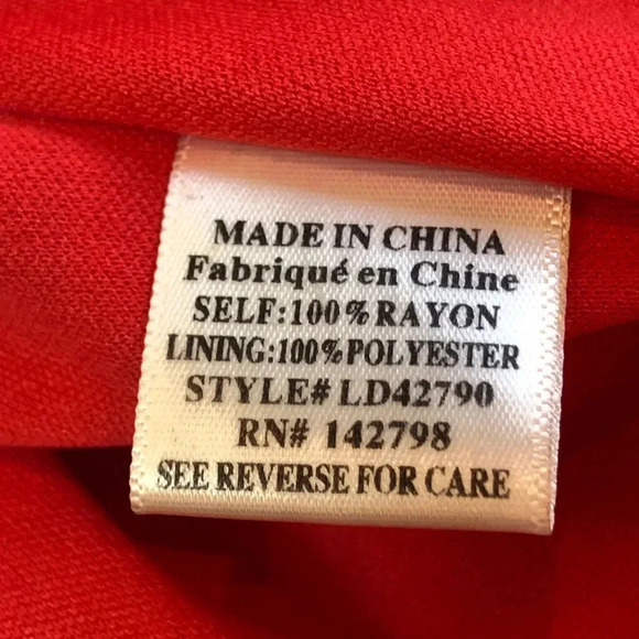 The Nines Red Flowy Mini Dress Tie Waist Bell Sleeves Womens Size Large - Picture 4 of 11